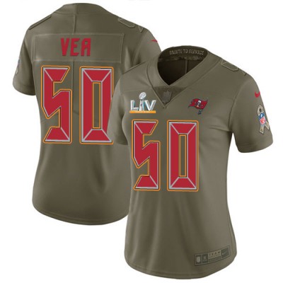 Nike Tampa Bay Buccaneers #50 Vita Vea Olive Women's Super Bowl LV Bound Stitched NFL Limited 2017 Salute To Service Jersey